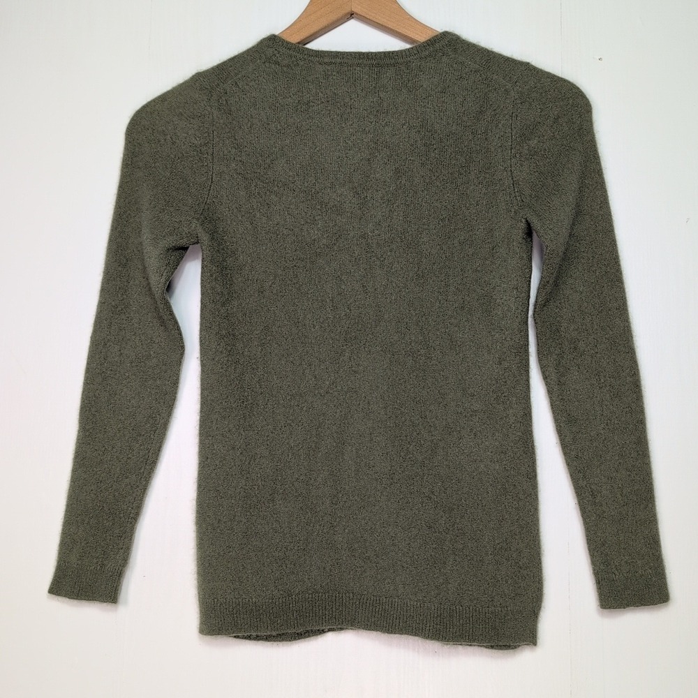 Morgan Taylor Cashmere Sweater Womens Medium Olive Green Crewneck Long Sleeve - Picture 2 of 11